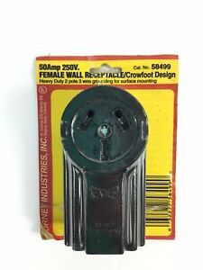 Forney 58499 Electrical Receptacle, Crowfoot Type, Wall Receptacle 50-Amp, 125/2