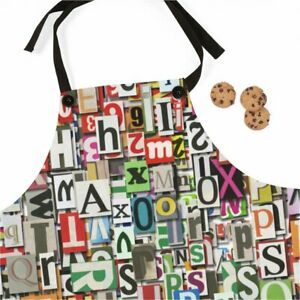 RETRO ALPHABET APRON Gift- Kitchen Cooking BBQ Art Gardening
