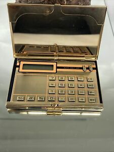 Vintage Calculator Business Card Holder in Brass &#034;Working&#034;