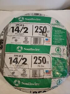 Southwire Wire 250-Ft 14/2 Solid CU UF-B W/G Gray