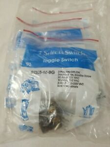 LOT of (5) SELECTA TOGGLE SWITCH #SS208-16-BG - 3 pos. ON-OFF-ON DPDT - NEW