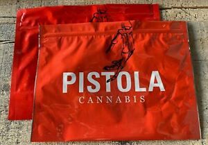 2 Large Pistola Cannabis Leaf 12x9&#034; Zip Seal Keep Fresh Marijuana Bags EMPTY
