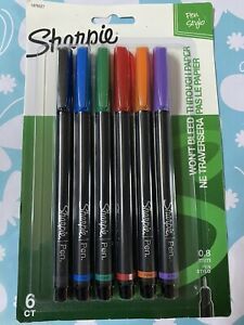 Sharpie Pens 0.8 Fine Point Assorted Colors 6 Count ~ Pen Stylo ~ FREE SHIPPING