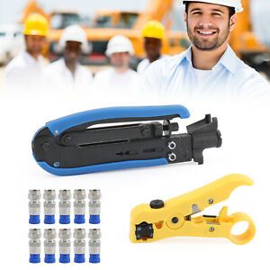 Coaxial Compression Tool Coax Cable Crimper Kit Adjustable RG6 RG59 RG11 CL