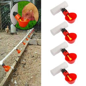 4PCS Water Drinking Cups Chicken Waterer Automatic Poultry Drinkers SP