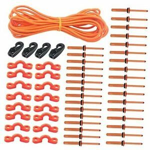 20ft Bungee Shock Cords,Elastic Kayak Stretch String Rope with Bungee Orange