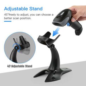 Portable Eyoyo 1D 2D QR Handheld USB Auto Wired Barcode Scanner With Stand