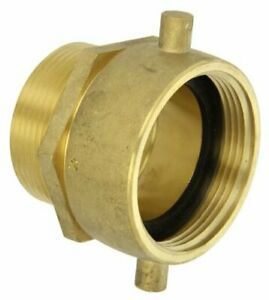 363-2522561 Brass Fire Hose Adapter, Pin Lug Swivel, 2-1/2&#034; NH Swivel Female