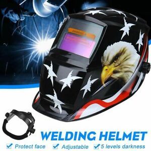 Welding Helmet Solar Power Auto Darkening Large View Mask Helmet Welder Cap Lens