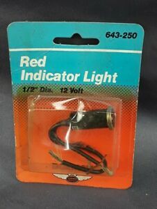 DORMAN Red Circular Panel Mount Indicator Light - 12 Volt - mounts in 1/2&#034; hole