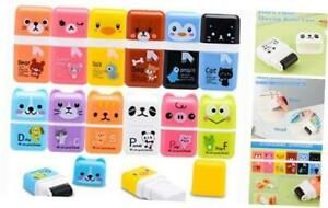12 Pack Pencil Erasers, Cute Erases Pencil Eraser with Clean up Roller Pencil