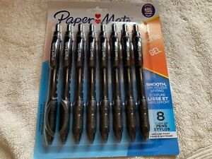 8 Paper Mate Profile Gel  .7mm medium point 8 pack of black gel pens New Sealed