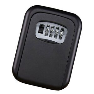 Outdoor Wall Mounted Safe Key Box with Lock &amp; Waterproof Home Black