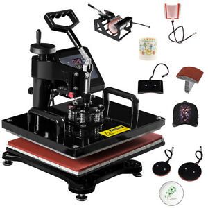 Costway 6 In 1 Heat Press Machine Digital Transfer Sublimation T-Shirt Mug Hat