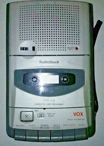Radio Shack Desktop Standard Size Cassette Recorder, Voice Activated CTR-119
