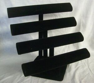 Store Display Fixtures FOUR BAR NECKLACE/BRACELET JEWELRY DISPLAY Black 16&#034; Tall