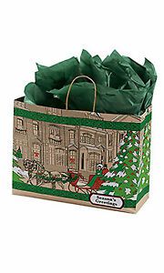 Large Street Scene Paper Shopping Bags 16&#034;x 6&#034;x 12 1/2&#034;e of 100