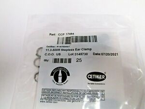 Oetiker 11.3 mm Beverage Clamps. Bag of 25