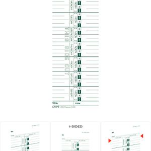 TOPS Time Cards, Weekly, 1-Sided, 3-1/2&#034; x 9&#034;, Manila, Green Print, 500-Count...