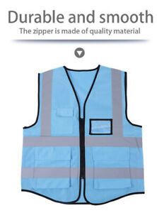 Reflective Vest Safety Security Waistcoat 120G fabric 4 Pocket Fast Shipping USA