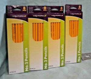 4X Wexford No 2 PENCILS School Write 8 ea = 32 Total Lead PENCIL OFFICE Erasers