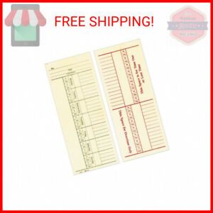 Adams Time Cards, Weekly, 2-Sided, Overtime Format, 3-3/8&#034; x 8-1/4&#034;, Manila, …