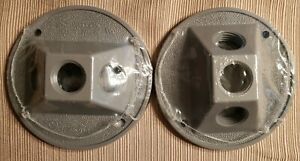 Sigma 14383 Outlet Box Cover 3 Hole 1.5&#034; - All Weather - Gray Grey - Set of 2