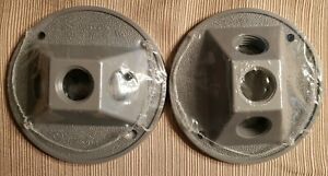 Sigma 14383 Outlet Box Cover 3 Hole 1.5&#034; - All Weather - Gray Grey - Set of 2