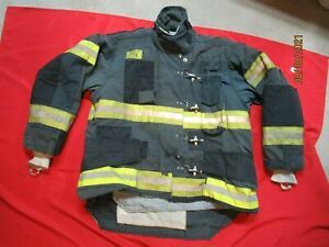 Morning Pride Fire Fighter Turnout JACKET 52 X 36  BLACK BUNKER GEAR COAT TOWING