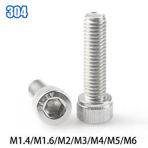 M1.4-1.6/M2/M3/M4/M5/M6 A2 Stainless Steel Allen Bolt Socket Cap Screws Hex Head
