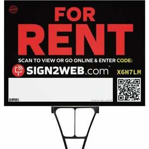 Sign2Web 18 In. x 24 In. Double Sided For Rent Sign E-1824-FR Pack of 24