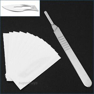 10pcs No.23 Sealed Scalpel Blades With Handle 4 Surgical 23# Craft DIY Precision