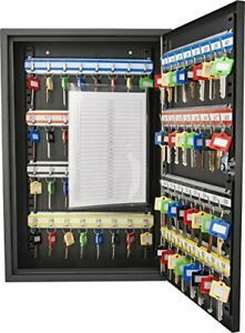 64 Key Storage Cabinet Safe Wall Mount Lock Box Hook Organizer Holder Security