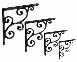 4 Pack Heavy Duty and Thick Rustic Shelf Bracket Rustic Decorative Shelf Brac...