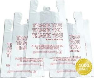 Reli. Thank You T-Shirt Bags (1000 Count), Plastic - Bulk Shopping Bags, Bag -