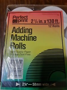 Print Perfect Adding Machine Calculator Roll  2-1/4&#034;x130 ft White 11 Rolls New