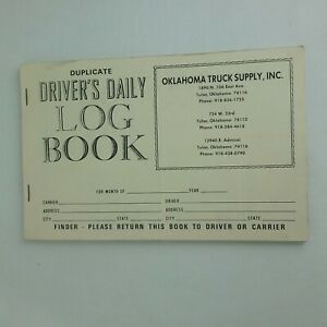 Vintage Duplicate Daily Driver&#039;s Log Oklahoma Truck Supply Advertising