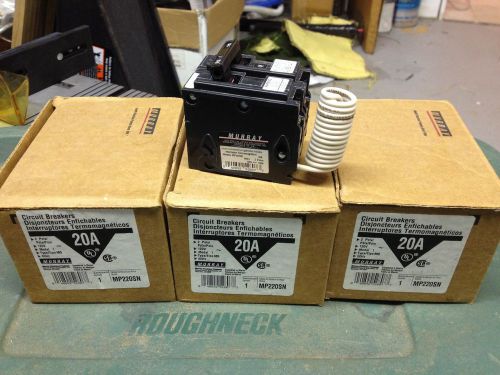 Lot of 3 NEW 20 amp Murray switched neutral breakers