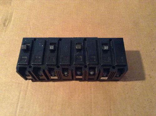 Lot of 4 westinghouse quicklag qnpl2020 2 pole 20 amp circuit breaker used for sale