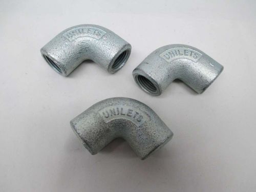 LOT 3 NEW APPLETON LF90-50 UNILET 1/2IN NPT 90 DEG ELBOW FITTING IRON D339633