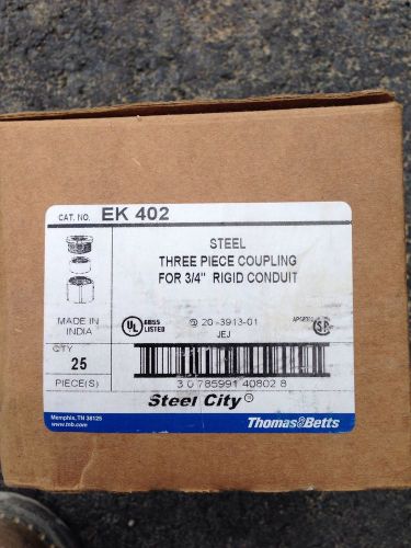 Steel City EK402 Steel Three Piece Coupling For 3/4&#034; Rigid Conduit Free Shipping