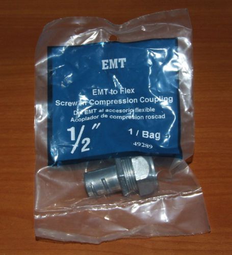 Sigma electric 49289 1/2-inch emt to flex coupling, 1-pack nip for sale