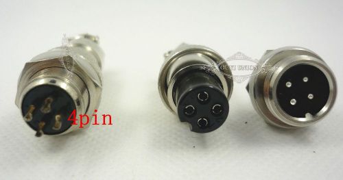3PACK GX 12mm 4pin Aviation Male Female Panel Power Chassis Metal Plug Connector