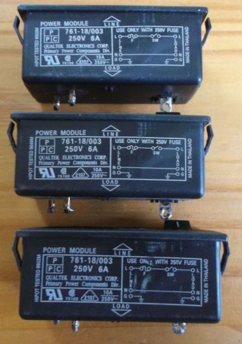 Lot of 3 Qualtek Electronics AC Power Entry Module 761-18/003