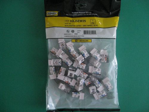 New hubbell premise wiring hxj5ew xcelerator cat5e new sealed package 25 white for sale