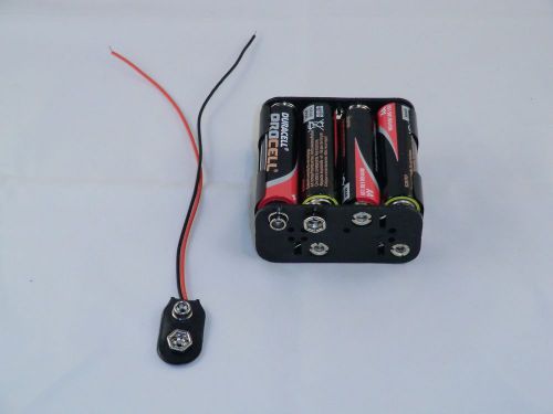 12 volt power supply (4x2fat). 8x aa 12v battery holder &amp; pp3 connector cable. for sale