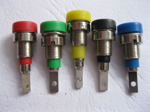 400 pcs banana jack for 2mm banana plug 23mm nickel plated 5 colors insert for sale