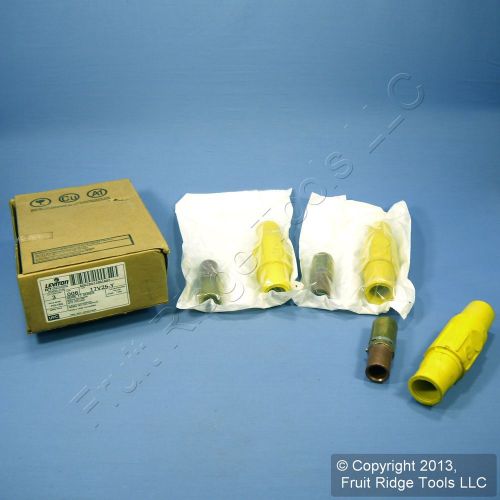 3 leviton yellow female cam plugs 17 series 350-500mcm crimped 690a 600v 17v25-y for sale