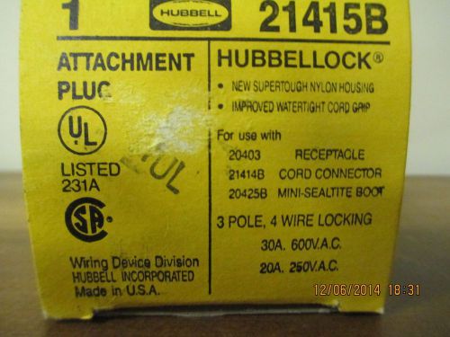 Hubbellock plug  21415b 30a 600v , new for sale
