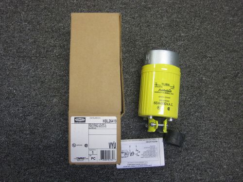 Hubbell HBL26419 new in factory box 60a 600v 4w hubbellock connector body